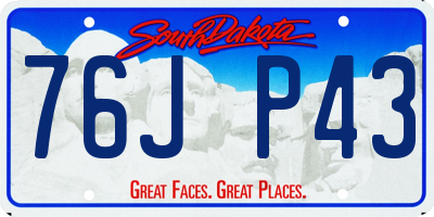 SD license plate 76JP43