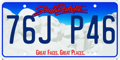 SD license plate 76JP46