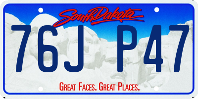 SD license plate 76JP47