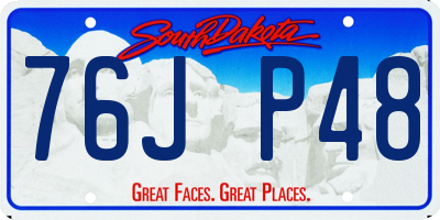 SD license plate 76JP48