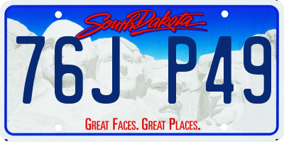 SD license plate 76JP49