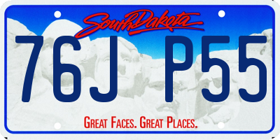 SD license plate 76JP55