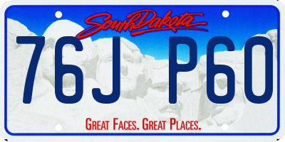 SD license plate 76JP60