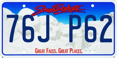 SD license plate 76JP62