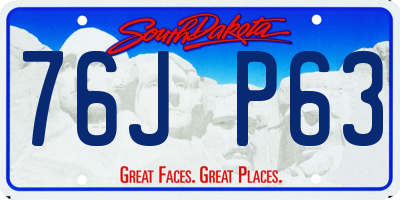 SD license plate 76JP63