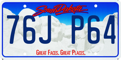 SD license plate 76JP64