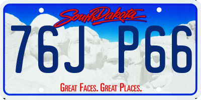 SD license plate 76JP66