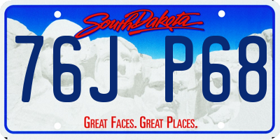 SD license plate 76JP68