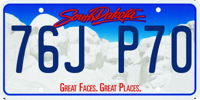 SD license plate 76JP70
