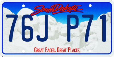 SD license plate 76JP71