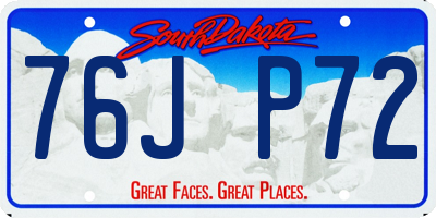 SD license plate 76JP72