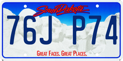 SD license plate 76JP74