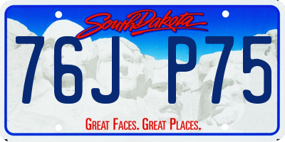 SD license plate 76JP75