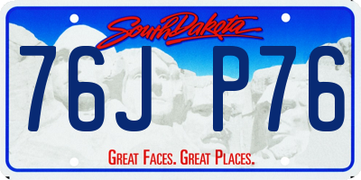 SD license plate 76JP76