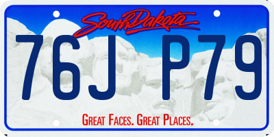 SD license plate 76JP79