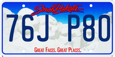 SD license plate 76JP80