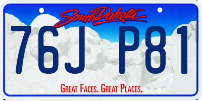 SD license plate 76JP81