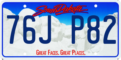 SD license plate 76JP82