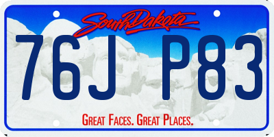SD license plate 76JP83