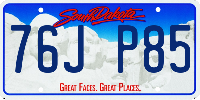 SD license plate 76JP85
