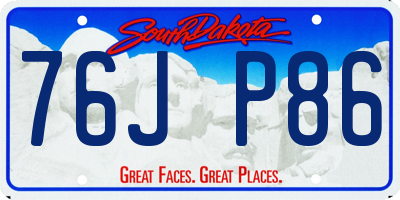 SD license plate 76JP86
