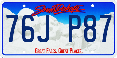 SD license plate 76JP87