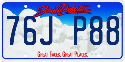 SD license plate 76JP88