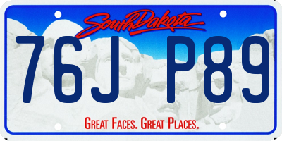 SD license plate 76JP89