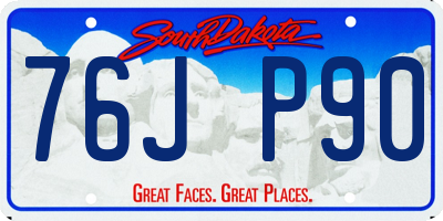 SD license plate 76JP90