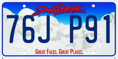 SD license plate 76JP91
