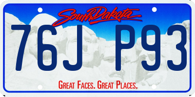 SD license plate 76JP93