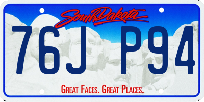 SD license plate 76JP94