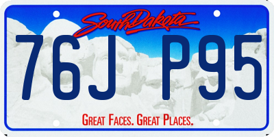 SD license plate 76JP95