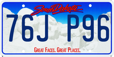 SD license plate 76JP96