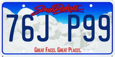 SD license plate 76JP99