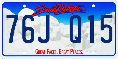 SD license plate 76JQ15