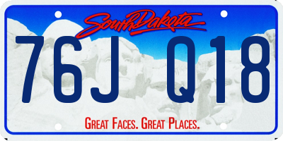 SD license plate 76JQ18