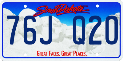 SD license plate 76JQ20