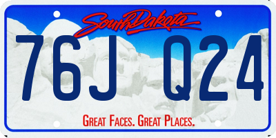 SD license plate 76JQ24