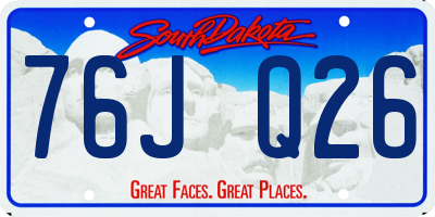 SD license plate 76JQ26