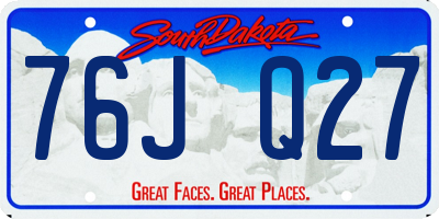 SD license plate 76JQ27