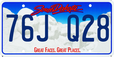 SD license plate 76JQ28