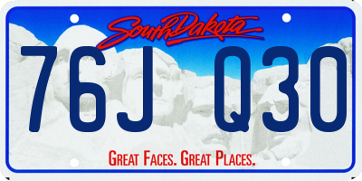 SD license plate 76JQ30