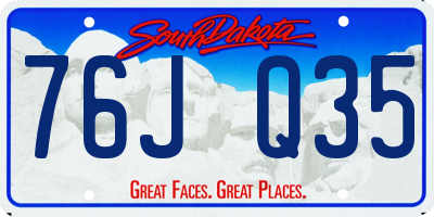 SD license plate 76JQ35