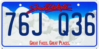 SD license plate 76JQ36