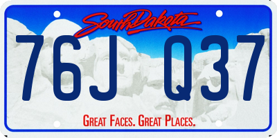 SD license plate 76JQ37