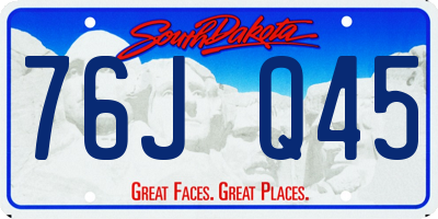 SD license plate 76JQ45
