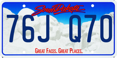 SD license plate 76JQ70