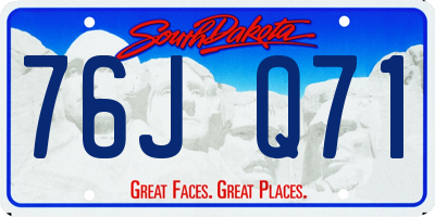 SD license plate 76JQ71