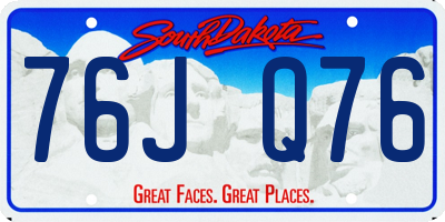 SD license plate 76JQ76